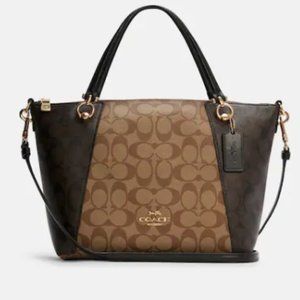 Kacey Satchel in Blocked Signature Canvas